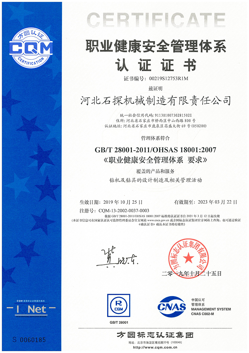Occupational Health and Safety Management System 2019 (Chinese)
